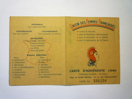 2021 - 3853  UNION Des FEMMES FRANCAISES  :  CARTE D'ADHERENTE  1946   XXX - Non Classés