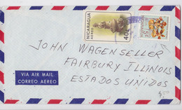 Nicaragua Lettre Par Avion Timbre Stamp Via Air Mail Cover Correo Aereo 1966 - Nicaragua