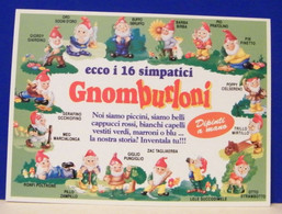 (AB139) CARTINA  CARTONCINO - ORIGINALE -  FERRERO ITALIA  GNOMBURLONI 16 PERSONAGGI - Notices