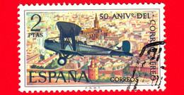 SPAGNA - Usato - 1971 - 50 Anniv. Del Servizo Postale Aereo - Havilland DH9 -  Air Mail Service - 2 - Gebraucht