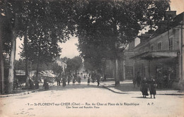 SAINT-FLORENT-sur-CHER - Rue Du Cher Et Place De La République - Marché - Saint-Florent-sur-Cher