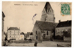 CONNERRE -1907-Un Coin De La Place-Eglise(petite Animation) .timbre...cachet CHARENTON MAGASINS GENERAUX.......à Saisir - Connerre