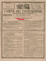 LENS SUR DENDRE L' UNION DES CULTIVATEURS AGRICULTURE Société Assurance Pour Chevaux 1900 - Landbouw