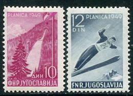 YUGOSLAVIA 1949 Planica Ski Jumps  MNH / **.  Michel 570-71 - Unused Stamps