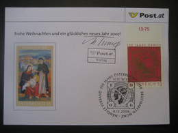 Osterreich- Advent 100 Jahre ÖBMSV, FDC Mit Autogramm Von Adolf Tuma - Storia Postale