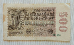 Germany 1923 - 500 Millionen Mark ‘Reichsbanknote’ - No 075390 - P# 110d - VVF - 500 Miljoen Mark