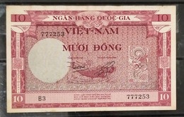 South Viet Nam Vietnam 10 Dong AU- UNC Banknote Notes 1955 - Pick # 3 / 02 Photos - Vietnam