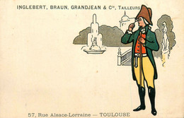 Toulouse * 2 CPA Publicitaire Illustrateur * INGLEBERT BRAUN GRANDJEAN & Cie Tailleur , 57 Rue Alsace Lorraine - Toulouse