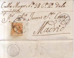 Año 1860 Edifil 52 4 Cu. Isabel II Carta Matasellos Rueda De Carreta 53 Ecija - Lettres & Documents