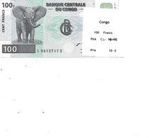 CONGO BILLET 100 FRANCS PICK 92 - Congo (Repubblica Democratica 1998)
