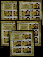 RUSSIA  2013 HEROES OF THE RUSSIAN FEDERATION SET OF 5 MINI SHEET MI No 1908-12 MNH VF!! - Nuovi