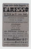 Petit Calendrier En Alu, 1935, Tissu Caresso, J. Mannheimer & Cie, Belfort, Tissage à Granges La Ville (Haute-Saône) - Groot Formaat: 1921-40