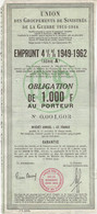 UNION DES GROUPEMENTS DE SINISTRES DE LA GUERRE 1914-1918-EMPRUNT 4,5 %-1949-1962-OBLIGATION DE 1000 FRS - Autres & Non Classés