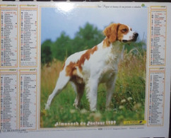 Calendrier Almanach Oller  Facteur 1989 Chien  épagneul Breton Berger Allemand Seine Maritime - Grand Format : 1981-90