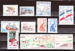 SPM - 1987 - Année Complète - Timbres N° 475 à 485A - Neufs ** - Full Years