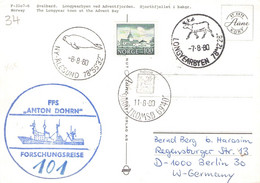 NORWAY - PICTURE POSTCARD 1980 LONGYEARBEN > BERLIN/DE  / QG181 - Lettres & Documents