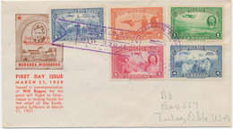 NICARAGUA 1939 Special Airmail Issue Will Rogers "Good Will Flight" With Additional Franking On Superb Rare Airmail-FDC - Nicaragua