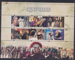 Pologne N° 3681 / 86 O Cinéma : Film "Quo  Vadis" Les 6 Valeurs  Se Tenant En Petite Feuille Belles Oblitérations, TB - Volledige Vellen