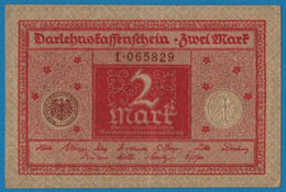 DEUTSCHES REICH 2 MARK 01.03.1920  # 1.065829 P# 59  DARLEHENSKASSENSCHEIN - Amministrazione Del Debito