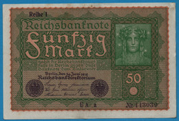 DEUTSCHES REICH 3 X 50 Mark  24.06.1919 Série UA A # 443039 + 040 + 041 P# 66 Reihe 1 - 50 Mark