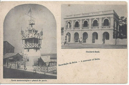 BEIRA Postcard Lighthouse Phare Leuchtturm And Bank Banque- Portuguese Mozambique - Portugiesisches Mosambik Vintage - Mozambico
