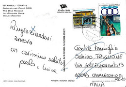 GRECIA GREECE HELLAS - 1991 Cartolina Illustrata Per Italia Con 2 Francobolli (1 Giochi Mediterraneo Basketball) - 5813 - Lettres & Documents