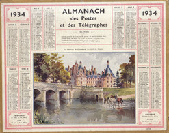 Calendrier Des Postes De 1934 ( Dernière Page Abimée)  ///   Ref. Nov. 21 - Big : 1921-40