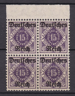 Deutsches Reich - Dienstmarken - 1920 - Michel Nr. 54 Viererblock OR - Postfrisch - 90 Euro - Dienstzegels