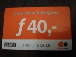 NETHERLANDS   DUTCHTONE   HFL 40,-   REFILL GSM/  10-07-2002  TELECOM  PREPAID   ** 6362** - [3] Handy-, Prepaid- U. Aufladkarten