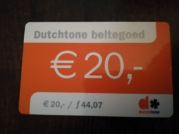 NETHERLANDS   DUTCHTONE   € 20 ,-   REFILL GSM/  24-09-2003  TELECOM  PREPAID   ** 6363** - [3] Tarjetas Móvil, Prepagadas Y Recargos