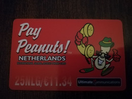 NETHERLANDS   PAY PEANUTS/ COMIC    HFL 25,- TELECOM  PREPAID   ** 6364** - [3] Sim Cards, Prepaid & Refills