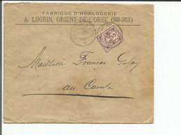 Publicité Suisse Sur Enveloppe, A, Lugrin Fabriquant D'Horlogerie L'Orient De L'Orbe Vallée De Joux (17.08.1891) - Advertising