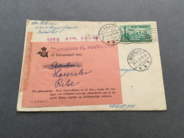 (2 B 11) USA Air Mail Posted To Denmark - 1952 (with Pink Danmark Receipt) - Covers & Documents