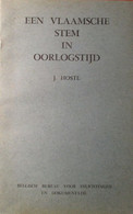 Een Vlaamsche Stem In Oorlogstijd - Door J. Hoste - 1944 - War 1939-45