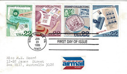 United States 1986 Stamp Collecting - Stamps On Stamps FDC - 1981-1990