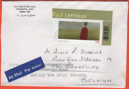 CANADA - 2004 - 1,40 Jean Paul Lemieux With Barcode - Viaggiata Da Toronto Per Brussels, Belgium - Briefe U. Dokumente