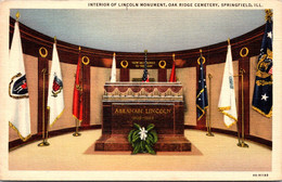 Illinois Springfield Oak Ridge Cemetery Interior Of Lincoln Monument 1937 Curteich - Springfield – Illinois