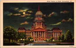 Illinois Springfield State Capitol Building At Night Curteich - Springfield – Illinois