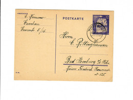 Ganzsache GG P 12 02: 22.10.43 Warschau Nach Bad Homburg - Ocupación 1938 – 45