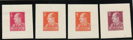 PROOF/King Boris/ IMP./No Gum/ Mi:395-98/Bulgaria 1940 - Ensayos & Reimpresiones