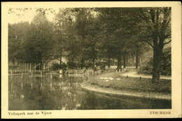 Enschede Volkspark Met De Vijver 1918 Franc De Port Militaires Etrangers - Enschede