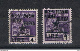 FIUME - OCC. JUGOSLAVA:  1945  SOPRASTAMPATO  -  £.4 / £.1  VIOLETTO  US. -  RIPETUTO  2  VOLTE  -  SASS. 15 - Occ. Yougoslave: Fiume