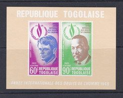 Togo 1969 BL 35 ** Non Dentelé Année Internationale Des Droits De L’Homme Robert F Kennedy Dr Martin Luther King - Martin Luther King