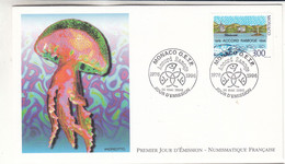 Monaco - Lettre FDC De 1996 - Oblit Monaco - Protection Du Litoral - Plan Ramoge - Poissons - - Cartas & Documentos