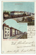 LITHO Gruss Aus THALWIL Bahnhofstrasse Gotthardstrasse Bahnhof Mit Bahn Gel. 1902 N. Engi - Thalwil