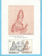 Carte Maximum Card-1963-Vatican-Ritratto Di S.S. Paolo VI (Casimira Dabrowska)-SS Le Pape Paul VI-Timbres YT 383-385 - Maximum Cards