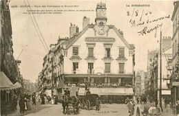 Dieppe * La Place Des Tribunaux Et La Grande Rue * Café Des Tribunaux * Attelage - Dieppe