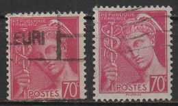 2 Timbres N° 416,Type MERCURE , 2 Tailles Differentes - Usados