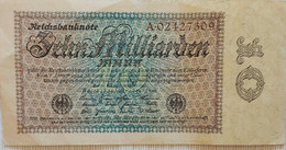Germany 1923 - 10 Milliarden Mark ‘Reichsbanknote’ - No A.02427309 - P# 116a - VVF - 10 Milliarden Mark