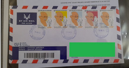 BURUNDI 1st ISSUE 5v SET On 150th Birth Of Mahatma Gandhi Franked REGISTERED Cover Travelled To India - Gebraucht